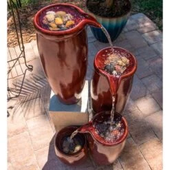 Vessel 36" High Textured Rustic Ceramic Outdoor Fountain -Golden Lighting Shop vessel 36 inch high textured rustic ceramic outdoor fountain 66h90views4