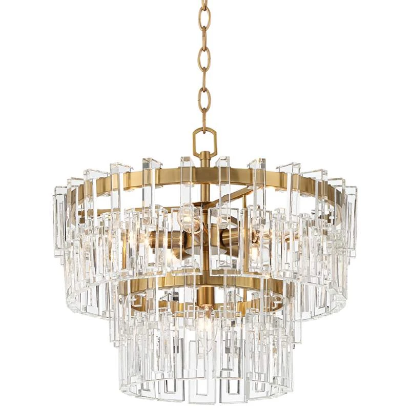 Vienna Full Spectrum Luxum 18 3/4" Brass And Crystal Pendant Light 5 Vienna Full Spectrum Luxum 18 3/4" Brass And Crystal Pendant Light - Image 3
