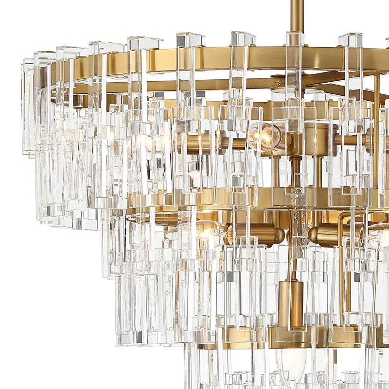Vienna Full Spectrum Luxum 18 3/4" Brass And Crystal Pendant Light 6 Vienna Full Spectrum Luxum 18 3/4" Brass And Crystal Pendant Light - Image 4