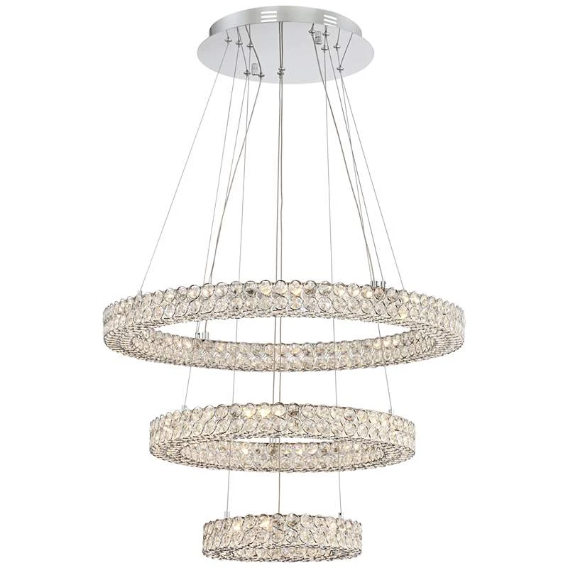 Vienna Full Spectrum Perriello 27 1/2" Crystal Ring LED Chandelier 4 Vienna Full Spectrum Perriello 27 1/2" Crystal Ring LED Chandelier - Image 2