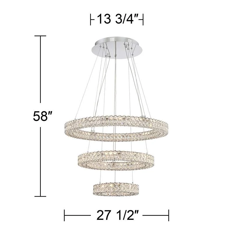 Vienna Full Spectrum Perriello 27 1/2" Crystal Ring LED Chandelier 9 Vienna Full Spectrum Perriello 27 1/2" Crystal Ring LED Chandelier - Image 7