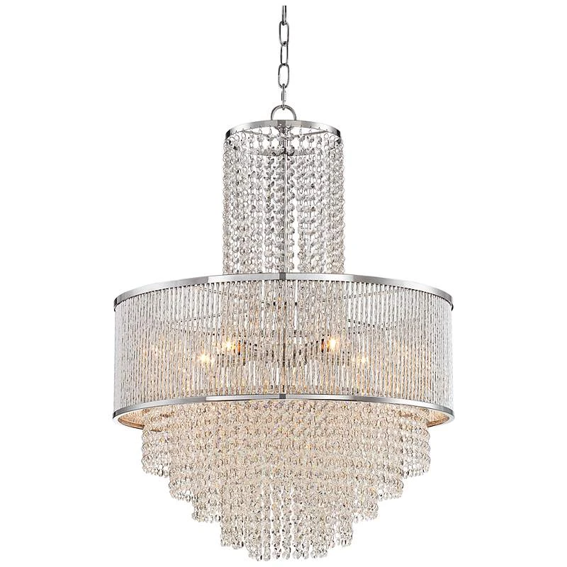 Vienna Full Spectrum Pioggia Chrome 23 1/2" Wide Crystal Chandelier 5 Vienna Full Spectrum Pioggia Chrome 23 1/2" Wide Crystal Chandelier - Image 3