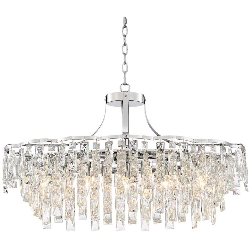 Villette 31 1/2" Wide Chrome And Crystal Oval Chandelier 4 Villette 31 1/2" Wide Chrome And Crystal Oval Chandelier - Image 2