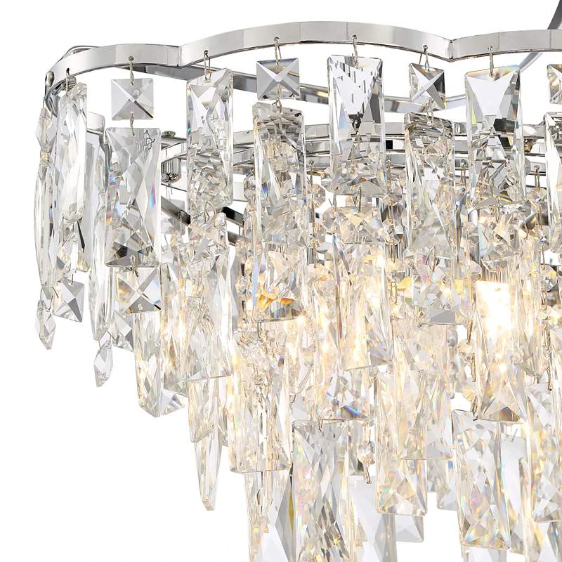 Villette 31 1/2" Wide Chrome And Crystal Oval Chandelier 5 Villette 31 1/2" Wide Chrome And Crystal Oval Chandelier - Image 3