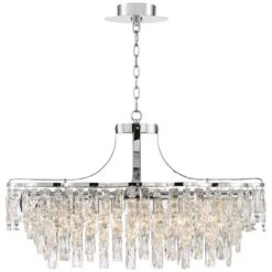 Villette 31 1/2" Wide Chrome And Crystal Oval Chandelier 13 Villette 31 1/2" Wide Chrome And Crystal Oval Chandelier -Golden Lighting Shop villette 31 and one half inch wide chrome and crystal oval chandelier 78n52views4