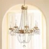 Troy Viola 27 1/2" Wide Distressed Gold Leaf Chandelier -Golden Lighting Shop viola 27 and one half inch wide distressed gold leaf chandelier 9p323cropped