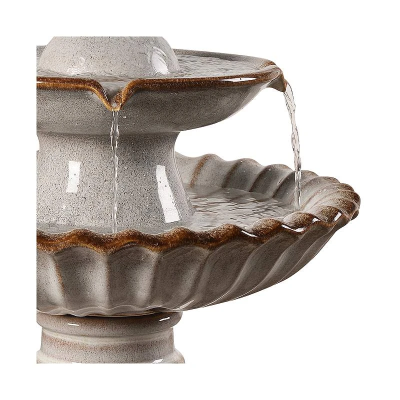 Vogel 27 1/4" High Ivory Ceramic Bird Garden Fountain 7 Vogel 27 1/4" High Ivory Ceramic Bird Garden Fountain - Image 5