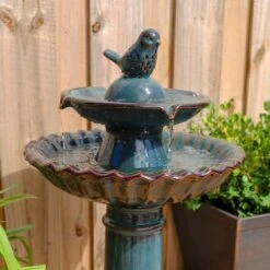 Vogel 27 1/4" High Teal Blue Ceramic Bird Garden Fountain -Golden Lighting Shop vogel 27 and one quarter inch high teal blue ceramic bird garden fountain 78f10views2