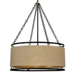 Windward Passage 26 1/2" Soft Brass And Coal 6-Light Pendant Light -Golden Lighting Shop windward passage 26 and one half inch soft brass and coal 6 light pendant light 790h1views1