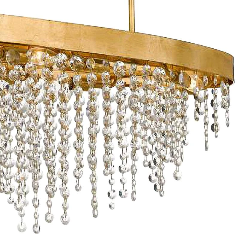 Winham 36"W Gold And Crystal Kitchen Island Light Chandelier 5 Winham 36"W Gold And Crystal Kitchen Island Light Chandelier - Image 3