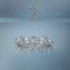 Zeev Misthaven 32"W Silver Leaf Crystal 6-Light Chandelier -Golden Lighting Shop zeev misthaven 32 inchw silver leaf crystal 6 light chandelier 78y01cropped