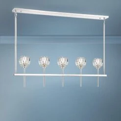 Zeev Parisian 46"W Nickel Kitchen Island Light Chandelier