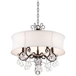 Zula White Shade 22" Wide Crystal Chandelier -Golden Lighting Shop zula white shade 22 inch wide crystal chandelier 2r758views3