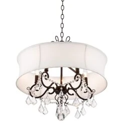 Zula White Shade 22" Wide Crystal Chandelier -Golden Lighting Shop zula white shade 22 inch wide crystal chandelier 2r758views4